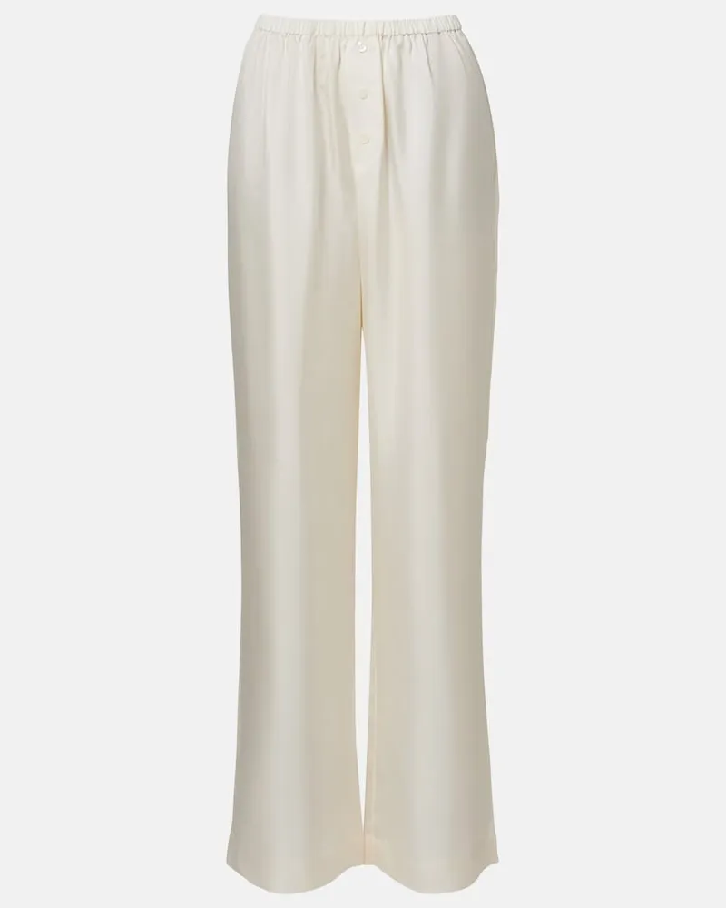 Róhe RÃ³he Pantaloni a gamba larga in seta Bianco