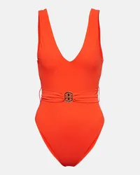 Tory Burch Costume intero Miller con cintura Arancione