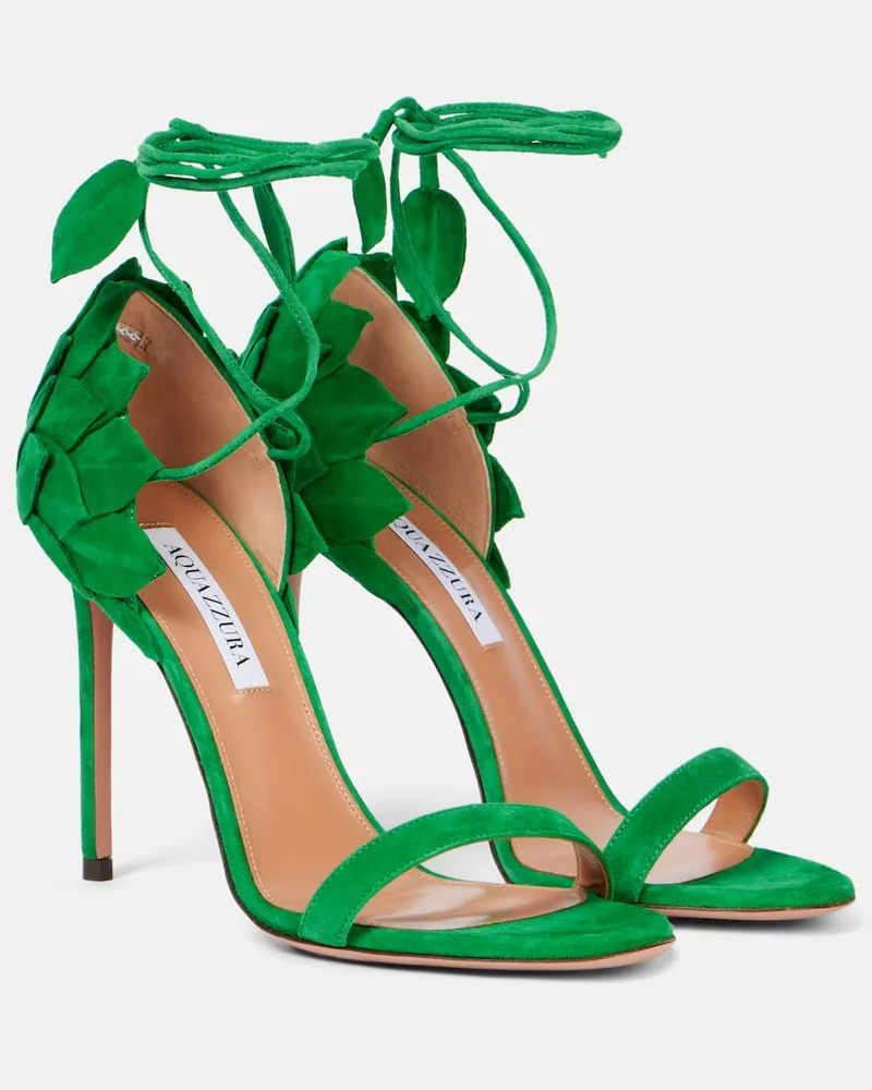 Aquazzura Sandali Hibiscus 105 in suede Verde
