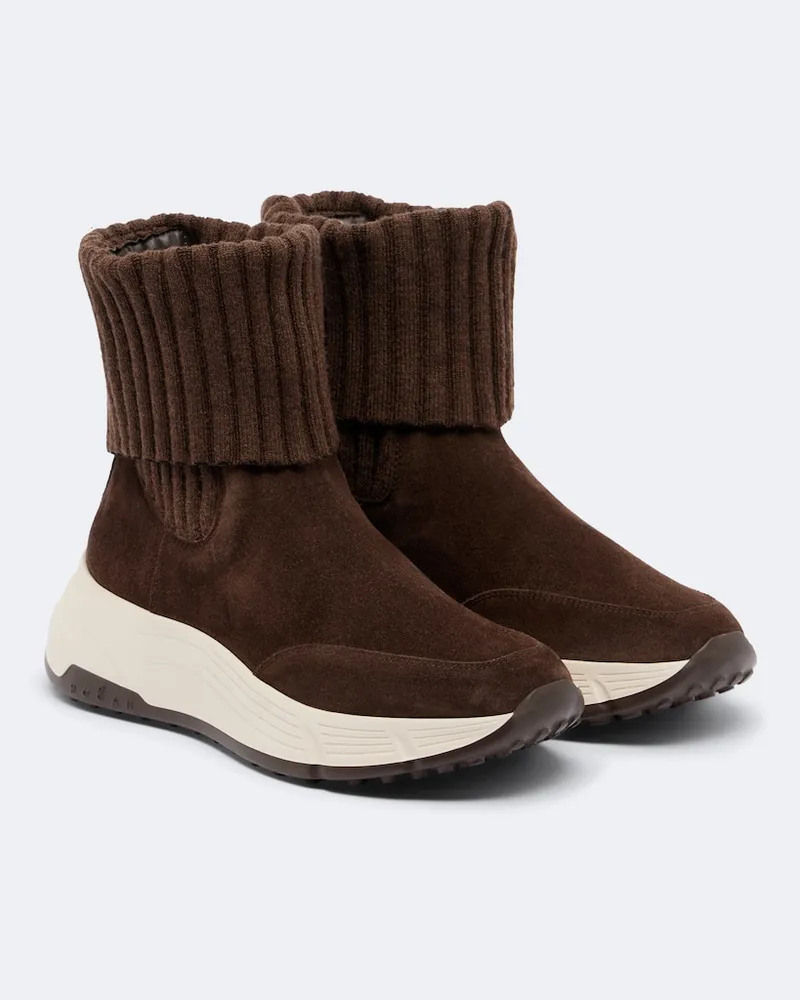 Hogan Stivaletti H669 in suede Marrone