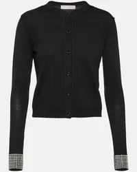 Valentino Garavani Cardigan in lana con cristalli Nero