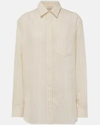 TOD'S Camicia in cotone e seta a righe Bianco