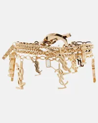 Saint Laurent Bracciale con charms Multi Cassandre Oro