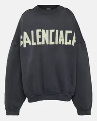 Balenciaga Felpa in jersey di cotone con logo Nero