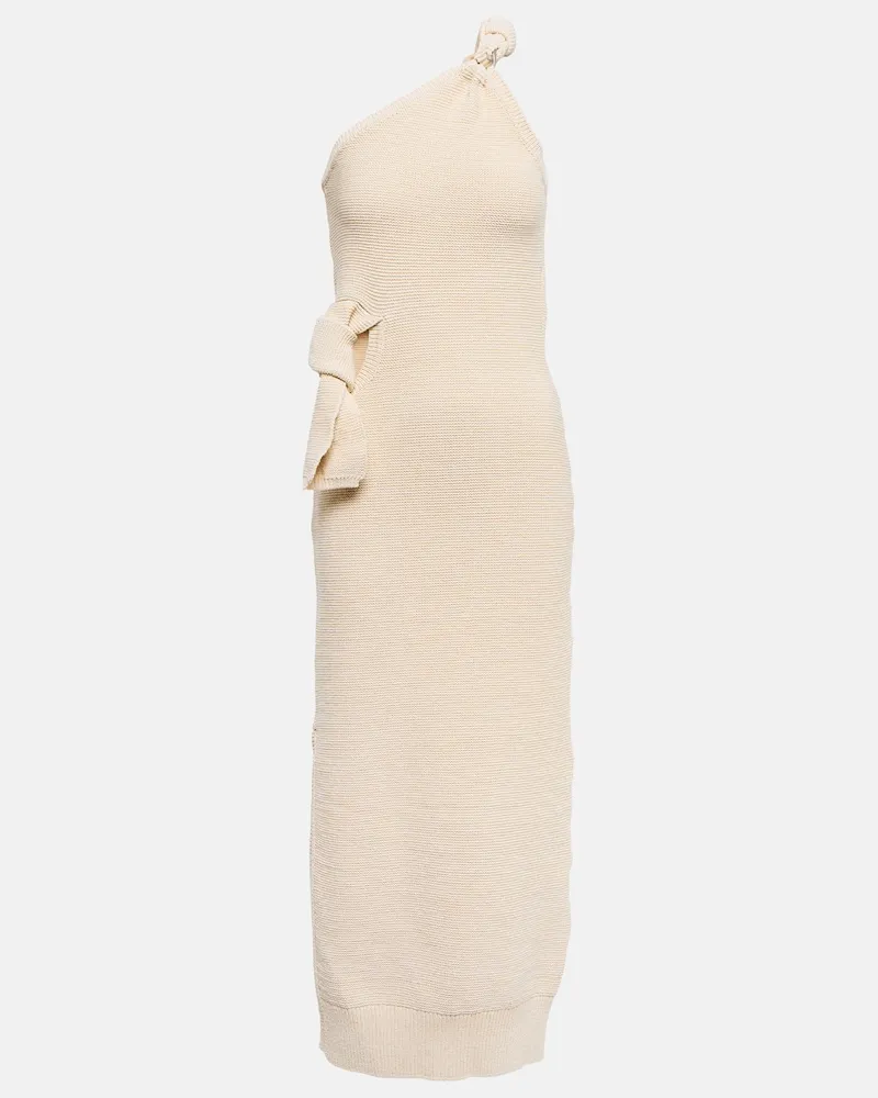 Jacquemus Abito midi La Robe Maille Noeud Bianco