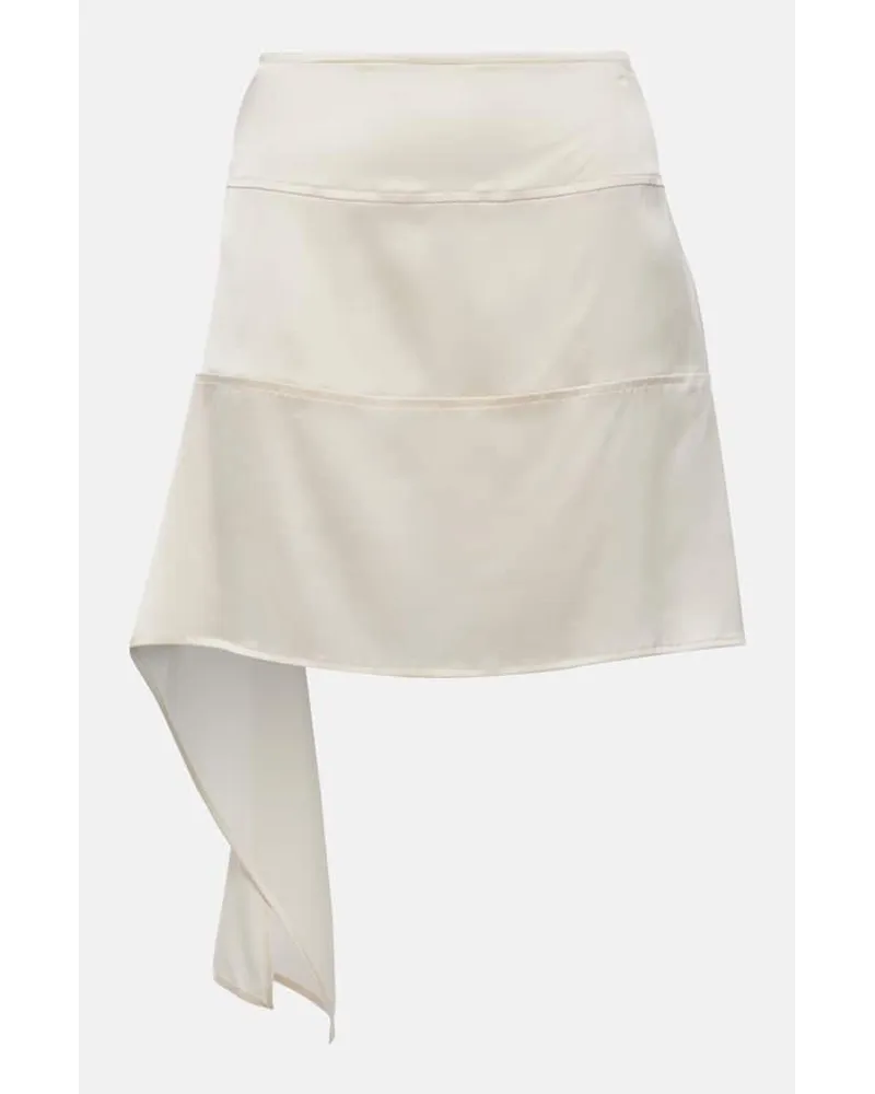 Ferragamo Gonna midi in raso di seta Bianco