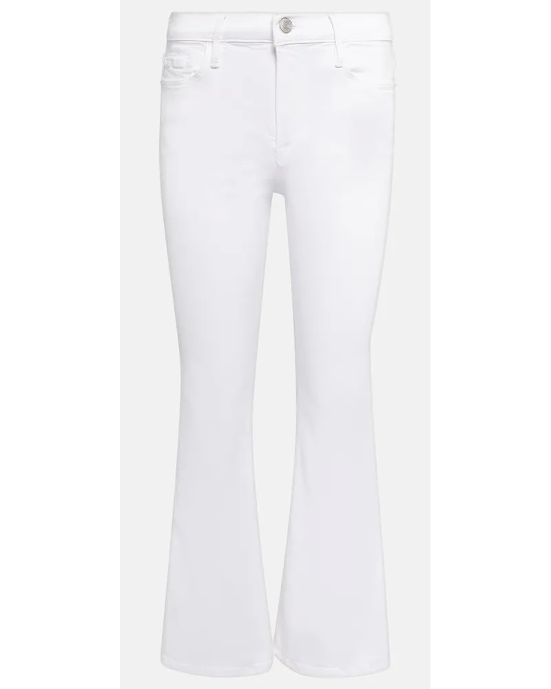 Frame Denim Jeans Le Crop Flare Mini Slits a vita alta Bianco