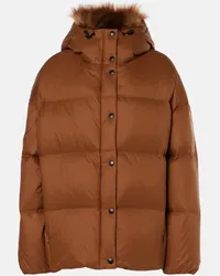 Yves Salomon Piumino con shearling Arancione