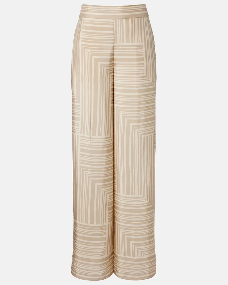 Joseph Shorts Dijon in seta con stampa Bianco