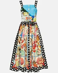 Dolce & Gabbana Abito midi Capri in cotone con stampa Multicolore