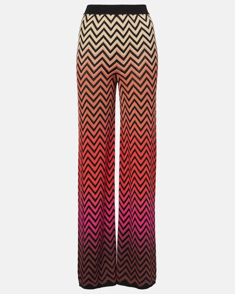 Missoni Pantaloni in maglia a zig-zag Multicolore