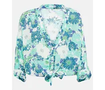 Camicia Azia in raso con stampa floreale