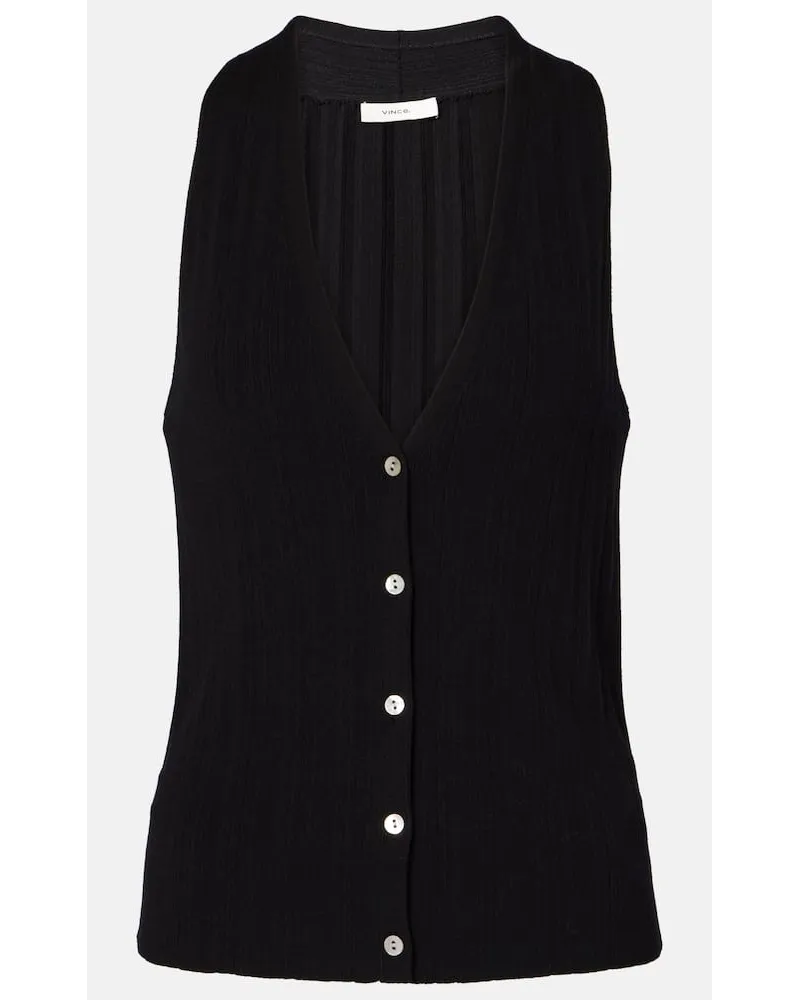 Vince Top in misto cotone Nero