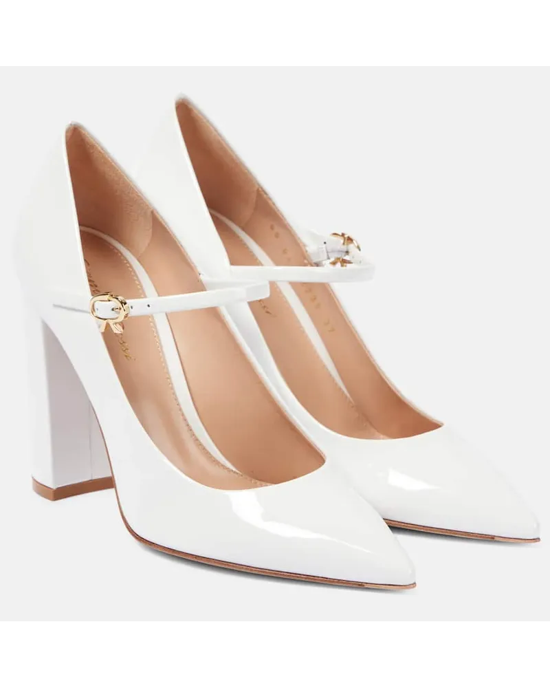 Gianvito Rossi Pumps Mary Jane 100 in vernice Bianco