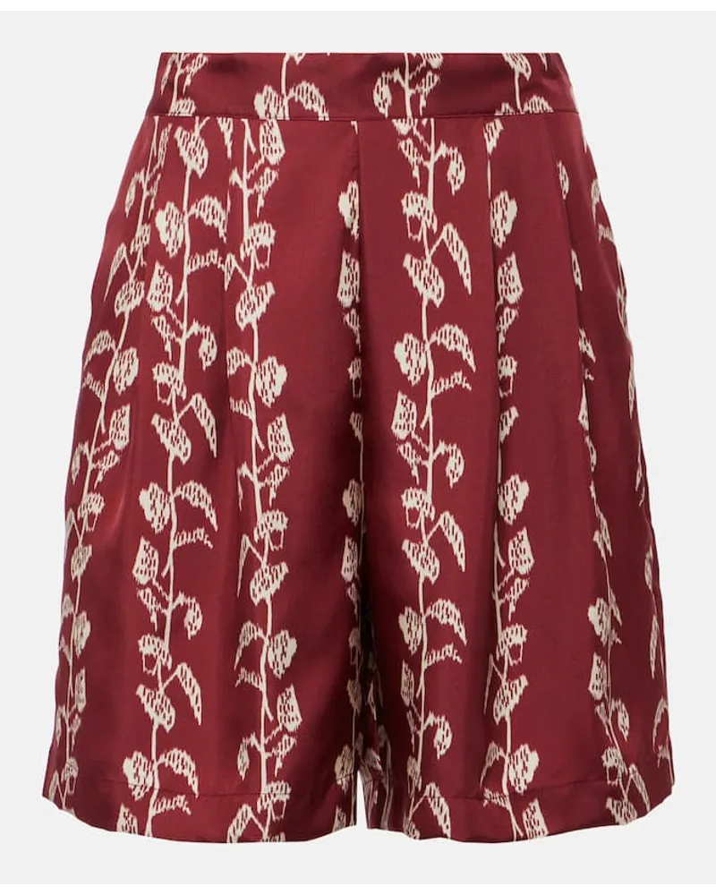 ASCENO Bermuda Carros in twill di seta Borgogna