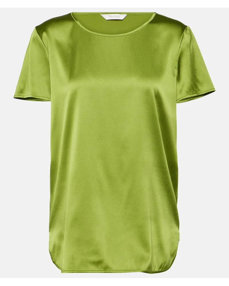 Max Mara Top Kassel in misto seta Verde