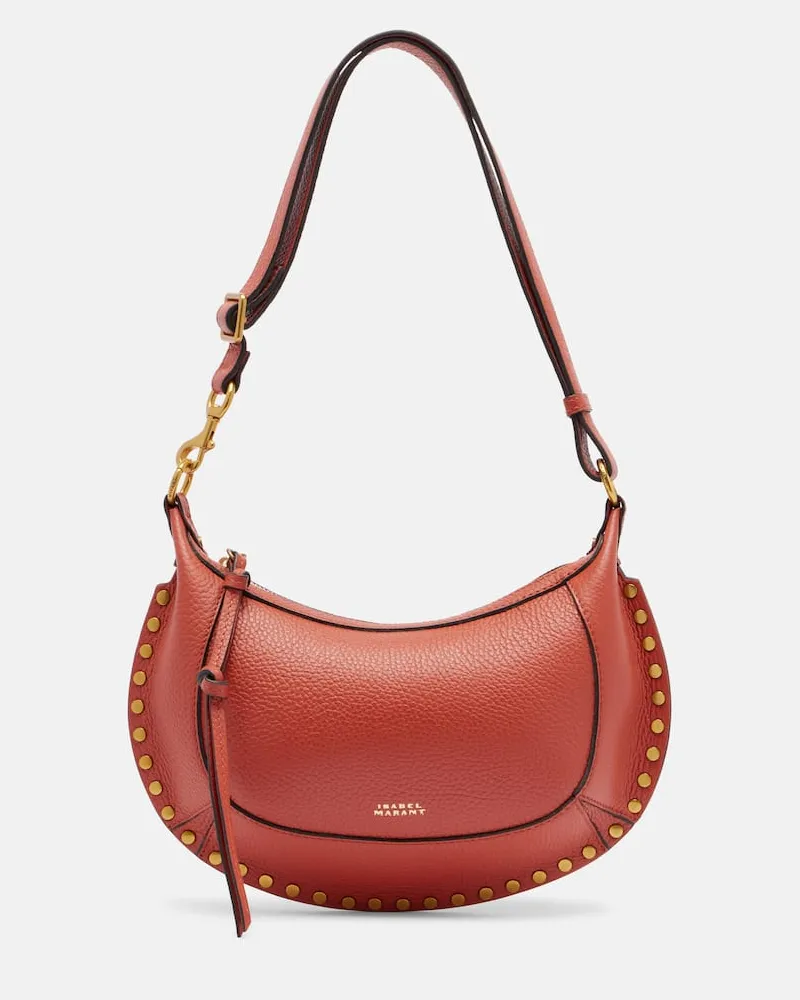 Isabel Marant Borsa a spalla Oskan Moon in pelle con borchie Marrone