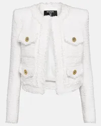 Balmain Giacca cropped in tweed Bianco