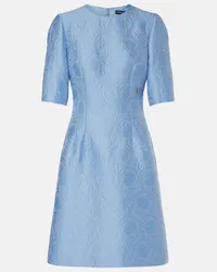 Dolce & Gabbana Abito corto in jacquard di misto cotone Blu