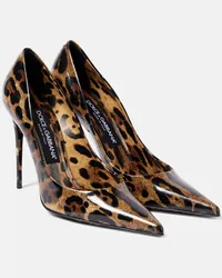 Dolce & Gabbana Pumps in pelle con stampa leopardata Marrone