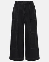 Vince Jeans cropped a gamba larga Nero