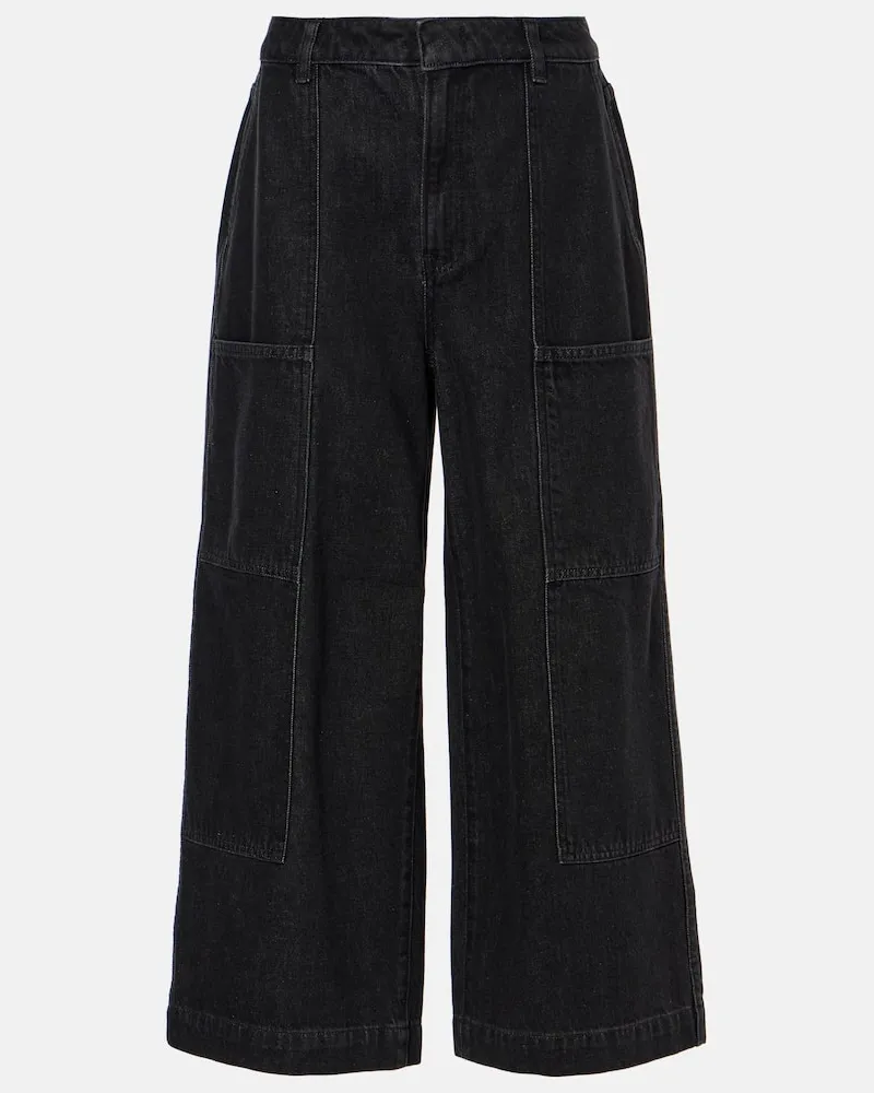 Vince Jeans cropped a gamba larga Nero