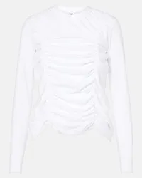 Noir Kei Ninomiya Top in cotone con volant Bianco