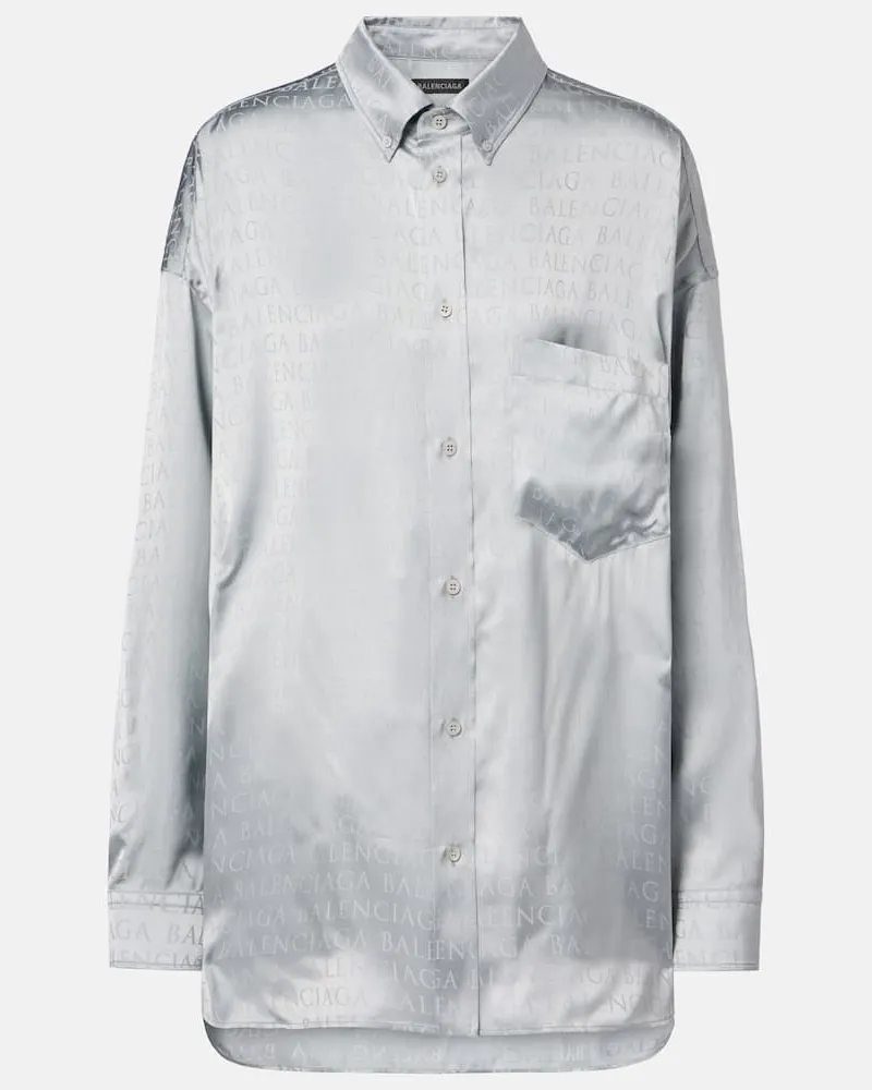 Balenciaga Camicia in jacquard con monogramma Grigio