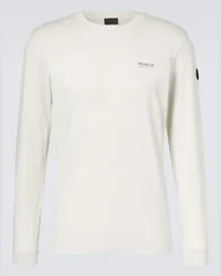 Moncler Top in jersey di cotone con logo Grigio