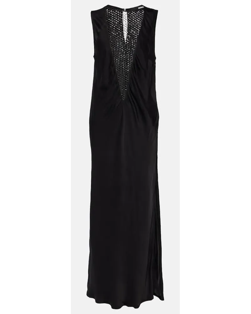 ROTATE Birger Christensen Abito midi con paillettes Nero