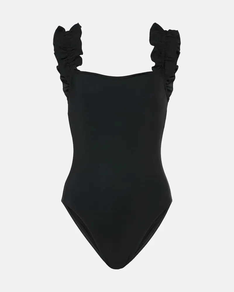 Karla Colletto Costume intero Willow con volant Nero