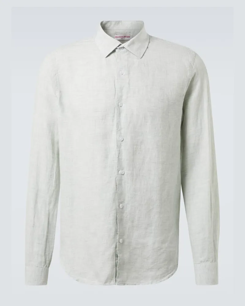 Orlebar Brown Camicia Giles in lino Verde
