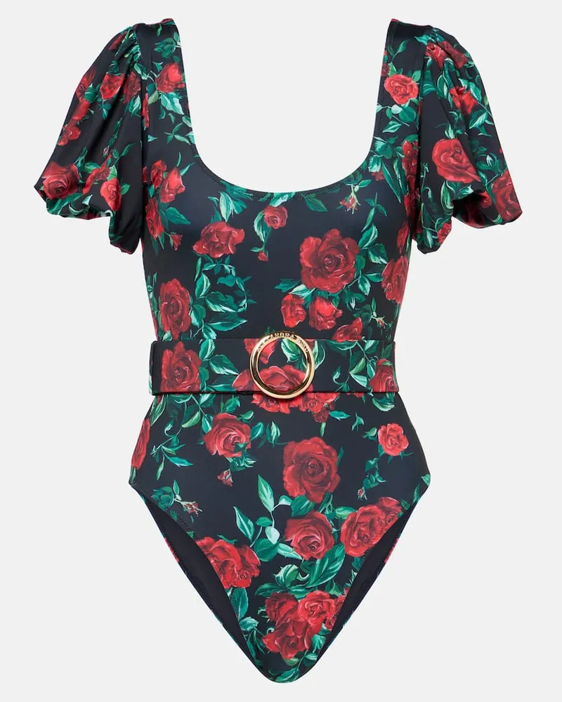 Alexandra Miro Costume intero Jeanie con stampa Nero