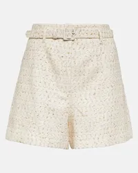 Self-Portrait Shorts in bouclé Bianco