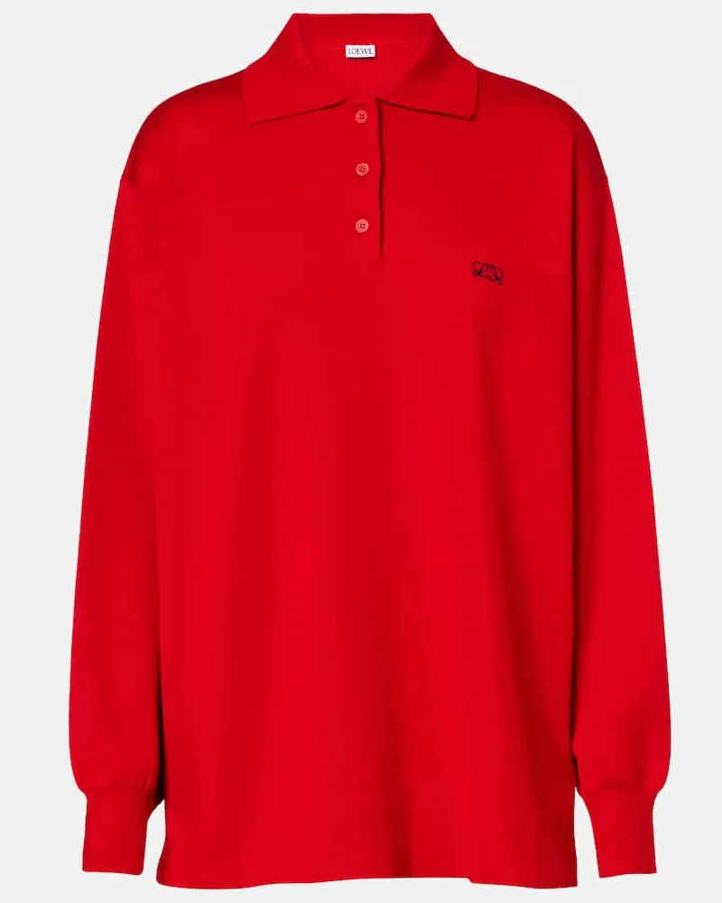 Loewe Polo Double L in misto cashmere Rosso