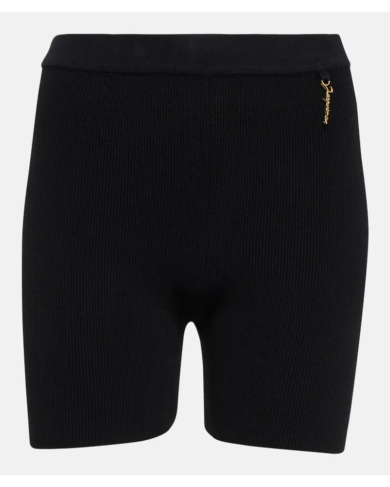 Jacquemus Shorts Pralu in maglia a coste Nero
