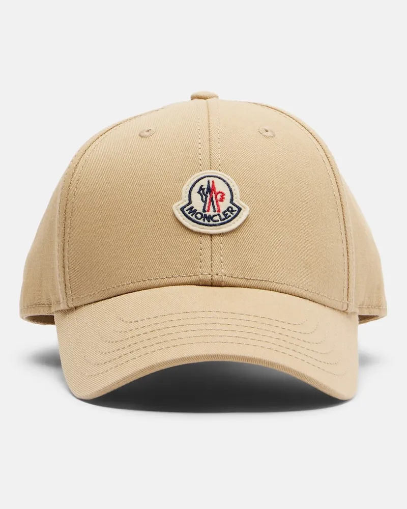 Moncler Cappello da baseball in gabardine di cotone Beige