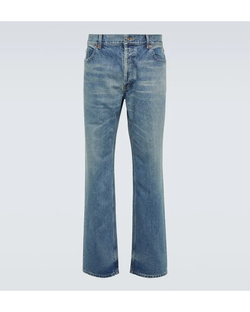 Saint Laurent Jeans regular a vita bassa Blu