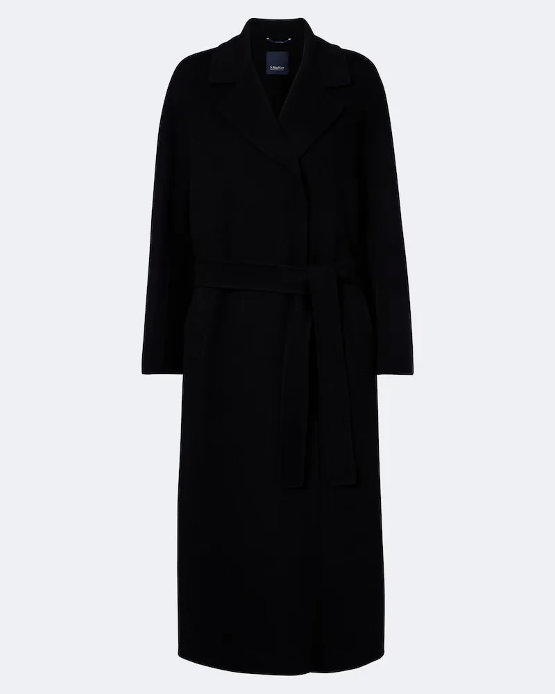 Max Mara Cappotto a portafoglio in lana vergine Nero