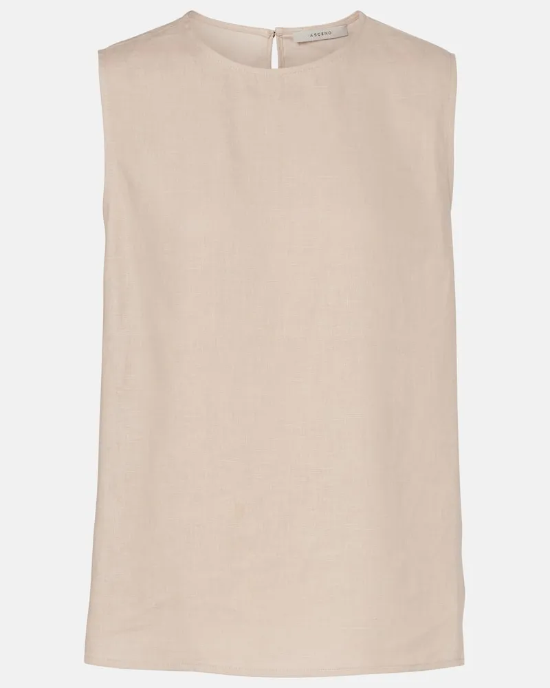 ASCENO Top Trento in lino Beige