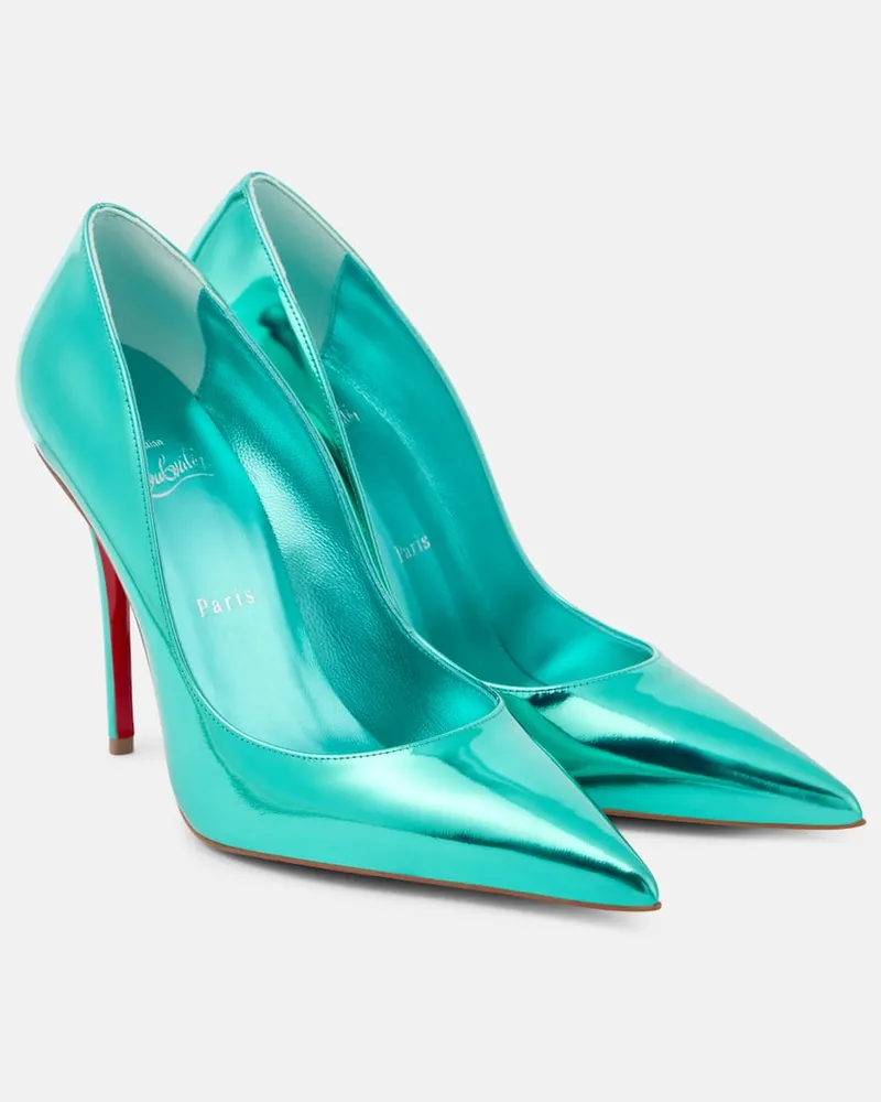 Christian Louboutin Pumps Miss Z 100 in pelle metallizzata Turchese