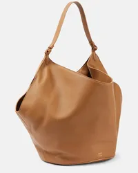 KHAITE Borsa Lotus Medium in pelle Marrone