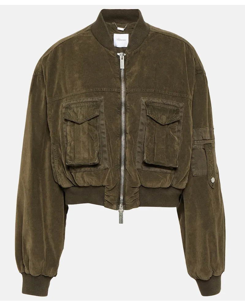 Blumarine Bomber in velluto Verde