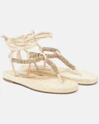 Aquazzura Sandali infradito Sunkissed con cristalli Metallizzato