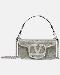 Valentino Garavani Borsa a spalla Locò Small Argento