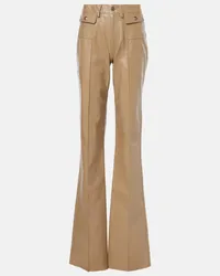 Tom Ford Pantaloni flared in pelle Marrone