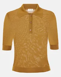 Saint Laurent Polo in cashmere, lana e seta Giallo