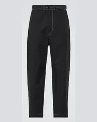 Christophe Lemaire Pantaloni tapered in misto cotone Nero