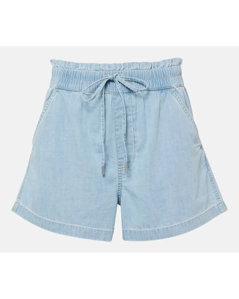 Veronica Beard Shorts Tijana in chambray di cotone Blu