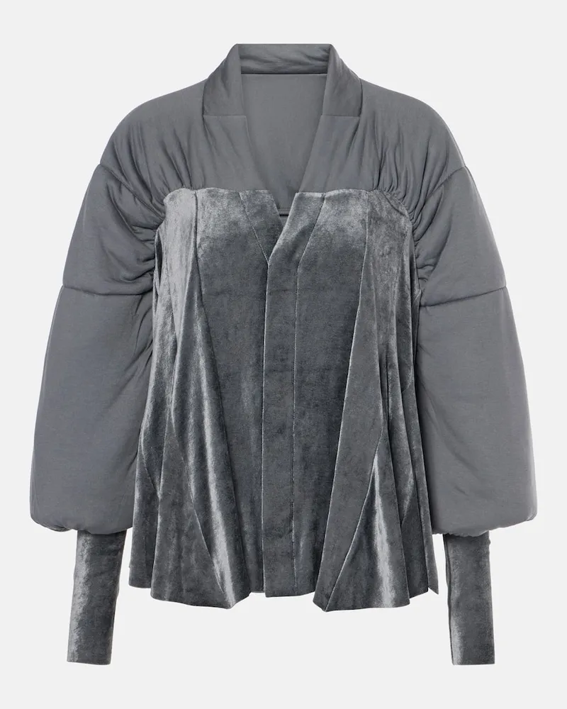 Rick Owens Giacca Duvetessa in jersey e velluto Grigio